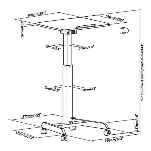 MacLean Ergonomic Stand-sit Table MC-892