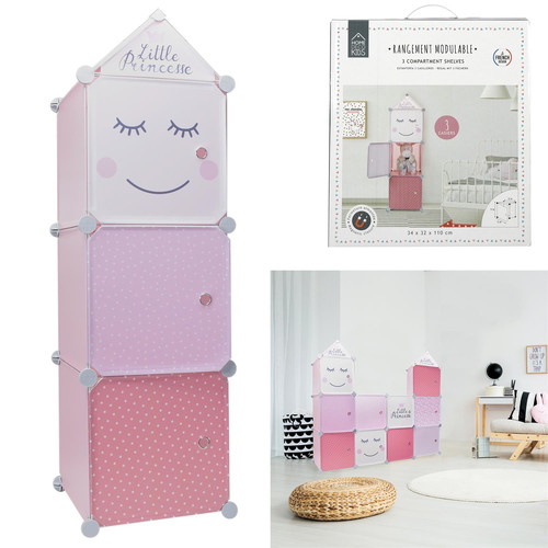 Modular Storage Solution for Children's Room Cubes 3, pink