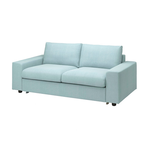 VIMLE Cover for 2-seat sofa-bed, with wide armrests/Saxemara light blue