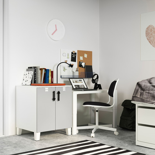 SMÅSTAD / PLATSA Cabinet, white grey, with 1 shelf, 60x55x63 cm