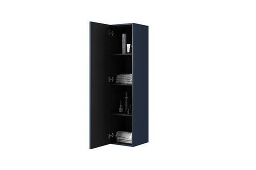 Bathroom Wall-mounted High Cabinet MDF Nicole 140cm, dark blue