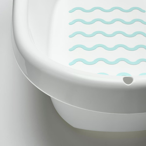LÄTTSAM Baby bath, white/turquoise