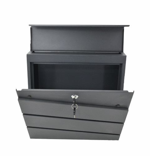 Modern Wall-Mount Letterbox, Anthracite, 370x370x105mm