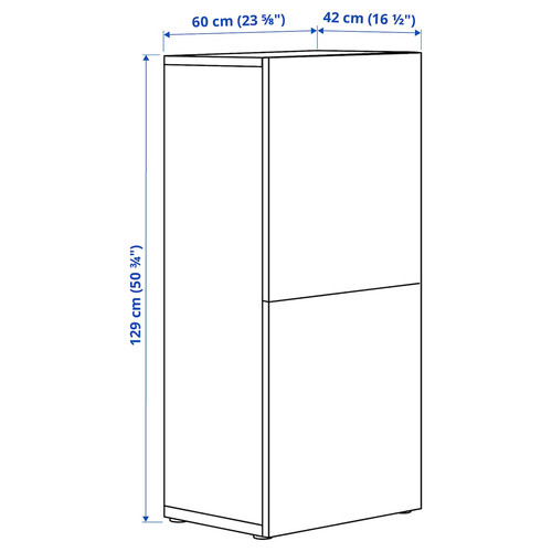 BESTÅ Shelf unit with doors, white stained oak effect/Lappviken white stained oak effect, 60x42x129 cm