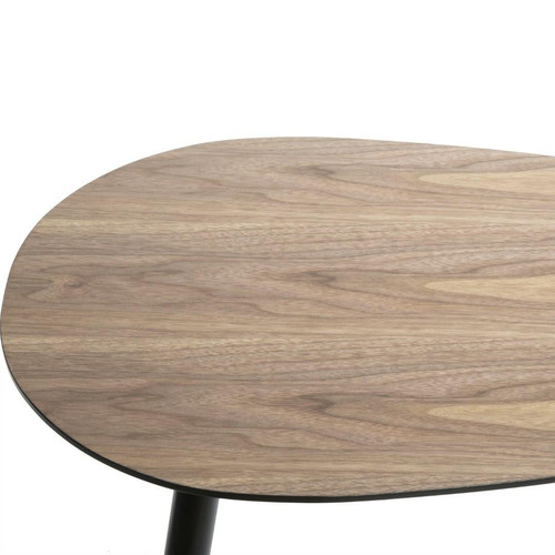 Nest of Coffee Tables, Set of 2, Walnut & Black