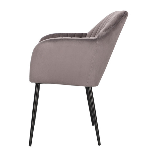 Upholstered Chair Emilia Velvet, 1pc, dark grey/black