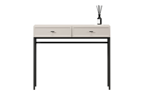 Dressing Table Lorini 100, cashmere, black T knobs, black legs