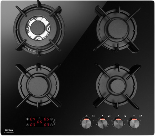 Amica Gas Hob on Glass PGCA6111AoFTB