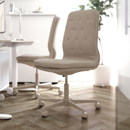 MULLFJÄLLET Conference chair with castors, Naggen beige