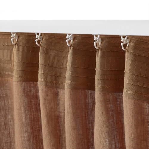 DYTÅG Curtains, 1 pair, dark beige, 145x300 cm