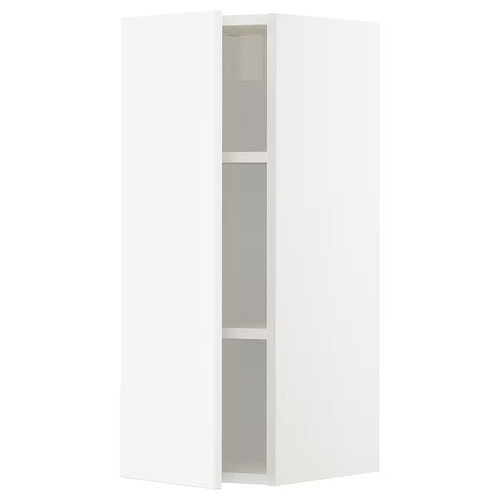 METOD Wall cabinet with shelves, white/Veddinge white, 30x80 cm