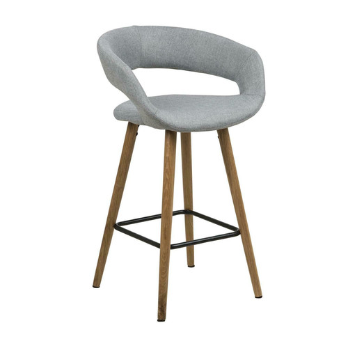 Bar Stool Grace, low, light grey