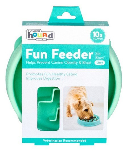 Outward Hound Fun Feeder Dog Bowl Slo Bowl Tiny XS, mint green