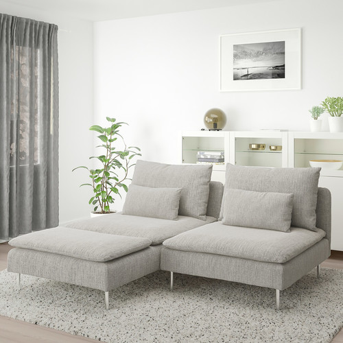 SÖDERHAMN 2-seat sofa, with chaise longue, Viarp beige/brown