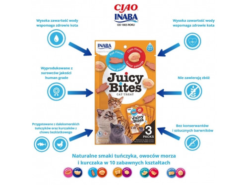 Inaba Ciao Cat Juicy Bites Fish & Clam Flavor 33.9g