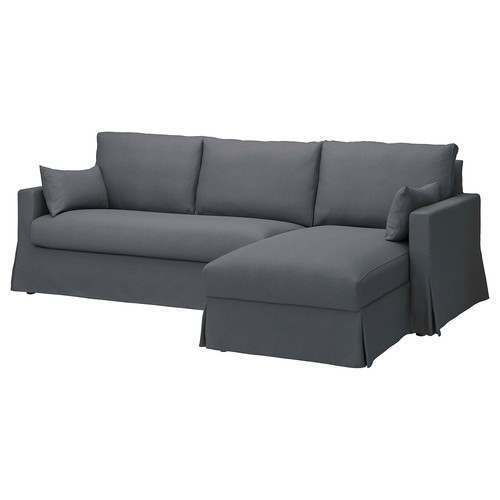 HYLTARP Cover f 3-seat sofa w ch lng, right, Gransel grey