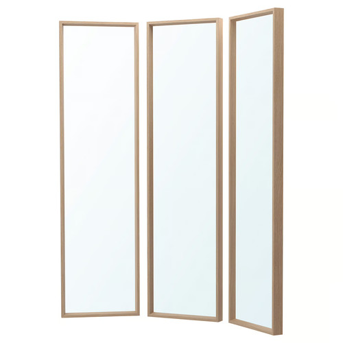 NISSEDAL Mirror combination, white stained oak effect, 130x150 cm
