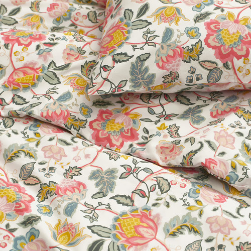DAGGSALVIA Duvet cover and pillowcase, multicolour/floral pattern, 150x200/50x60 cm