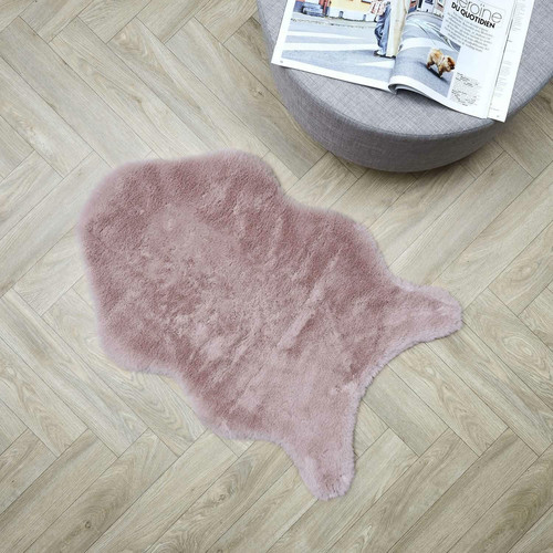 Faux Sheepskin Rug Cuso, pink