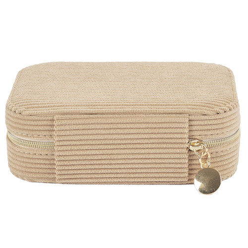 Jewellery Box Velour, corduroy, beige