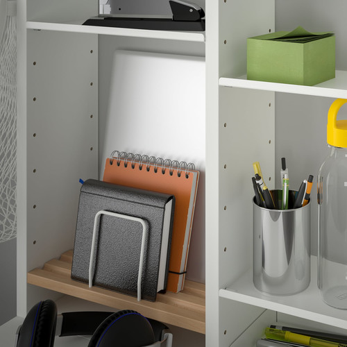 NORBERG Wall-mount drop-leaf tbl w storage, white, 64x60 cm