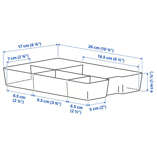 KUGGIS Insert with 5 compartments, white