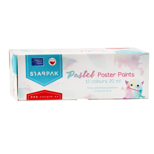 Starpak Poster Paints 12 Pastel Colours x 20ml