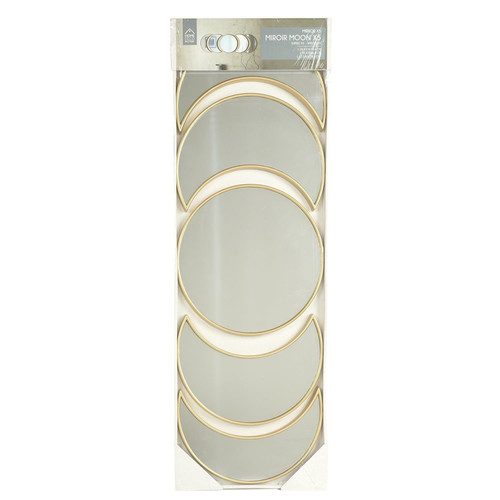 Set of 5 Mirrors Moon, gold