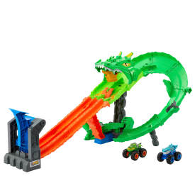 Hot Wheels Monster Trucks Sharks vs Dinosaurs Dragon Race JFR06 4+