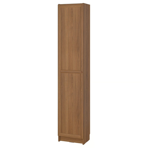 BILLY / OXBERG Bookcase with doors, brown walnut, 40x30x202 cm