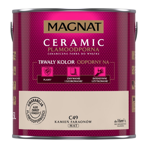 Magnat Ceramic Interior Ceramic Paint Stain-resistant 2.5l, pharaohs stone