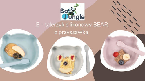 Bo Jungle B-Suction Plate Bear Pink