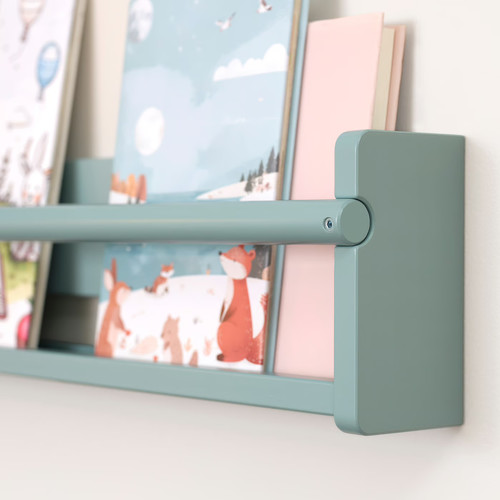 FLISAT Wall storage, grey-turquoise, 70x9x16 cm
