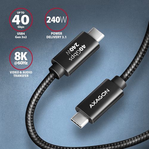 AXAGON USB Cable BUCM4X-CM10AB cable USB-C USB-C USB4.0 240W