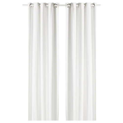 MOALINA Curtains, 1 pair, white, 145x300 cm