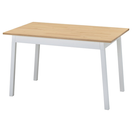 PINNTORP Table, light brown stained/white stained, 125x75 cm
