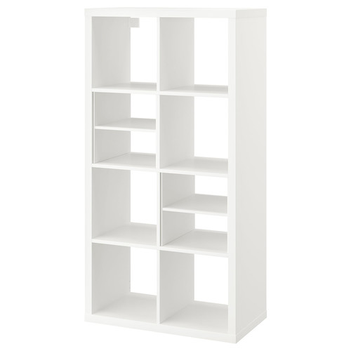 KALLAX Shelving unit, with 2 shelf inserts/white, 147x77 cm