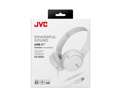 JVC Headphones HA-S33UC, white