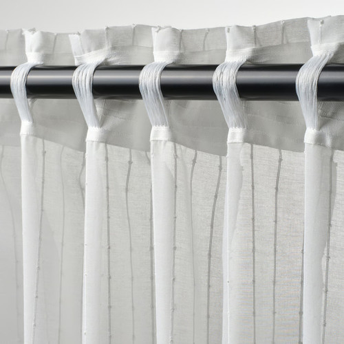 MATILDA Sheer curtains, 1 pair, white/with heading tape, 145x250 cm
