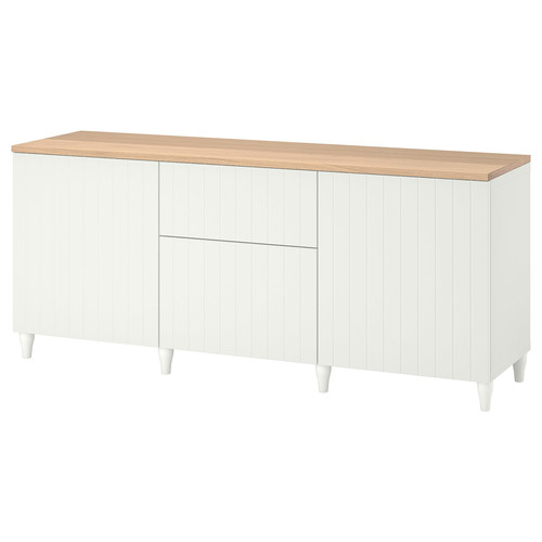 BESTÅ Storage combination with drawers, white/Sutterviken/Kabbarp white, 180x42x76 cm