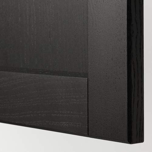 METOD Wall cabinet horizontal w 2 doors, white/Lerhyttan black stained, 40x80 cm