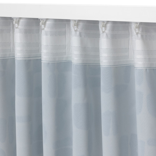 SPIRSTÅNDS Room darkening curtains, 1 pair, blue, 145x300 cm
