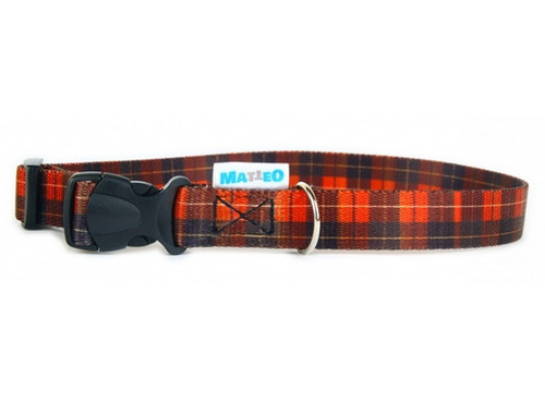 Matteo Dog Collar Plastic Buckle 25mm, Tartan