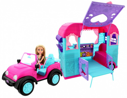 ZURU Sparkle Girlz Doll with Jeep & Camper 3+