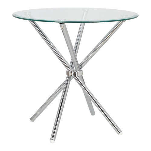 Dining Table Ufo 80cm, transparent/chrome