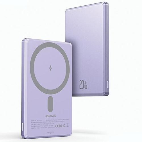 USAMS Induction Power Bank Powerbank 5000mAh MagSafe Fast 20W Fiolet
