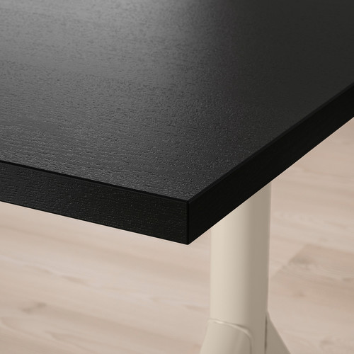 IDÅSEN Desk, black, beige, 160x80 cm