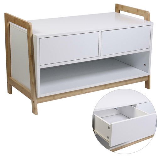 Shoe Cabinet Copenhagen, white/natural