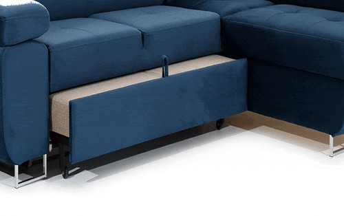Corner Sofa-Bed Right Annabelle Monolith 77, dark blue