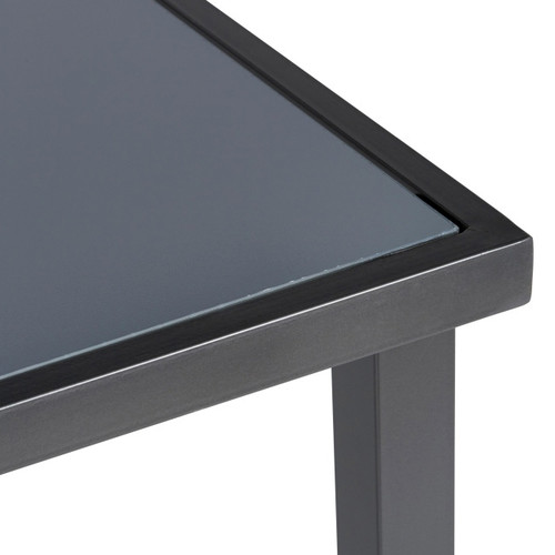 Garden Metal Table with Glass Top Dallas 150x90cm, grey